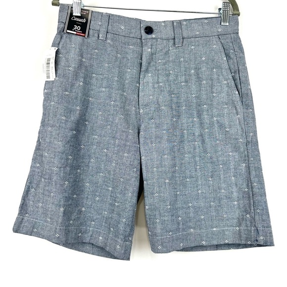 ROUNDTREE & YORKE Casuals Men’s Sz 30 9" Inseam FLAT FRONT Classic Fit Shorts - Picture 1 of 10